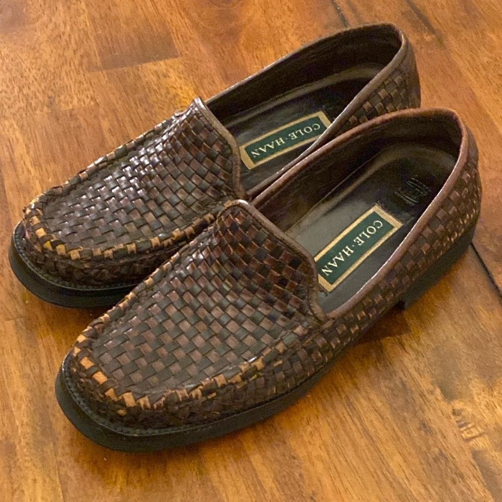 Cole Haan Women’s Country Brown Weave Slip On Loafers Size 9 A A